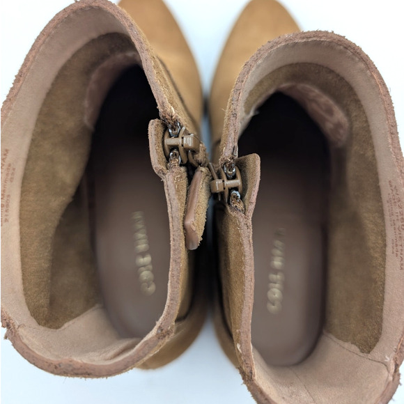 Cole Haan Naia Suede Ankle Heel Booties Women's Brown Size US8B - Picture 5 of 7